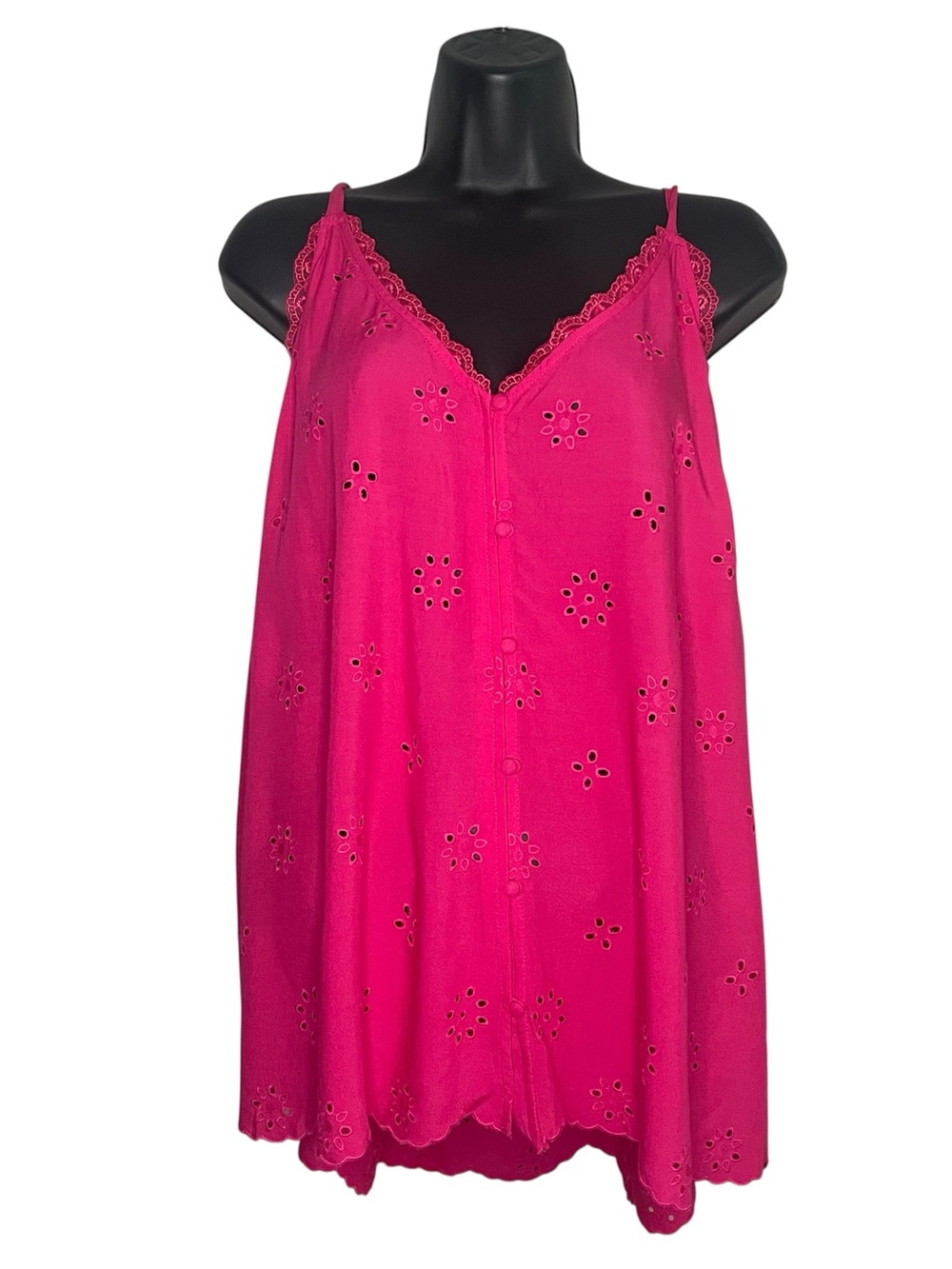 Torrid 2X Sophie Eyelet Pink Cami Top
